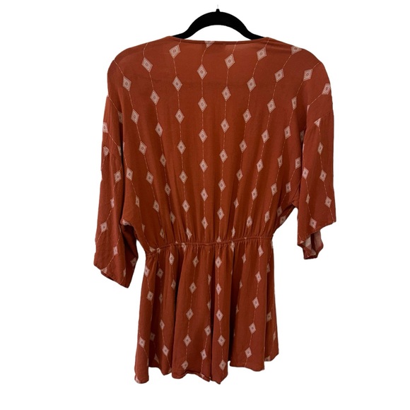 Dress Form | Front Tie Tribal Printed Romper - Picture 3 of 4